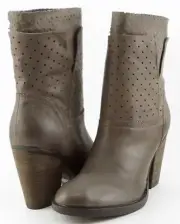 $169 STEVEN STEVE MADDEN KOBRRA Taupe Distressed Perforated Designer Boots 8.5