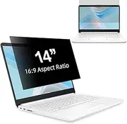 Laptop Privacy Screen 14 Inch 16:9 Aspect Ratio, Laptop Screen Privacy Shield Compatible With Lenovo Hp Dell Acer Asus Thinkpad Envy Xps, Removable Anti Glare Blue Light Computer Filter Protector
