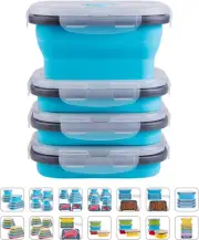 Collapsible Food Storage Containers with Lids & Vent, 11.8 Oz, Kitchen Stacking