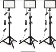 Professional 3-Piece LED Lighting Kit with Color Filters, Dimmable...