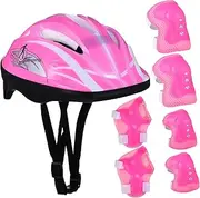 Complete Boys and Girls Skating Safety Kit Helmet Elbow Pads Knee Pads for Inline Skates Scooters