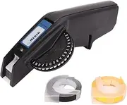 Embossing Label Maker Clear Number Letter One Hand Operation Durable ABS Label Making Embosser Vintage Label Maker with Label Tapes for Home and Office DIY Crafting, Red, Black(Red)