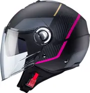 Caberg Riviera V4 X Geo, open face helmet , color: Matt Black/Grey/Pink , size: M
