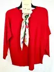 Cynthia Rowley Red Sweater with Silky Scarf Size S