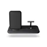Zens 3-in-1 Aluminium Dual Wireless Charger Dock USB 10W (Black)