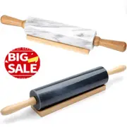 46*5cm Rolling Pin Marble Roller Manual Pastry Kitchen Baking Tool Non-Stick AU