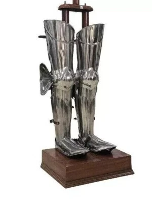 Steel Medieval Greaves Leg Larp Armor Guard Knight Sca Halloween Shoes Costume