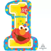 Sesame Street Elmo Party Supplies 1st Birthday Foil Shape Balloon 71 x 48cm