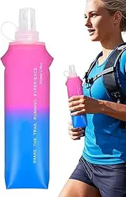 Soft Flask, Soft Flask Bottles, TPU Folding Flask Water Bottle, 500 ml, Hiking Equipment, Portable Container, Easy Open Lid, Fits Hydration Backpacks for Driving