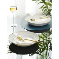 在飛比找ETMall東森購物網優惠-金邊盤子歐式骨瓷盤菜盤子家用圓盤子8英寸陶瓷白瓷盤深盤子餐具