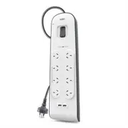 Belkin BSV804AU2M 8-OUTLET USB SURGE PROTECTOR/POWER BOARD (2.4A)