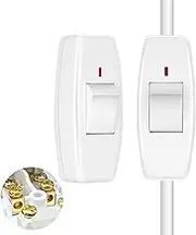 XGJUCE Inline Cord Switch, Button Appliance Switch, Rated 6A Rocker Switch for Lamp or Small Appliance, On/Off Switch for Bedroom Table or Desk Lamp, 2 Pack