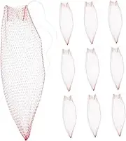 SOLUSTRE 100pcs Reusable Watermelon Mesh Bags with Drawstring Elastic Produce Storage for Vegetables Fruits Onions Cucumbers Eggs Portable Hollow Design for Freshness