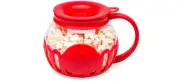 Microwave Popcorn Popper Temperature Glass Dishwasher Safe Red 3 In 1 1.5 Quart