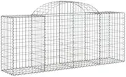 Arched Gabion Baskets 10 pcs - Galvanised Iron Planters for Garden & Outdoor Decor, 200x50x80/100 cm, Durable & Rustproof Landscape Solution