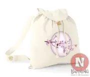 Cherry blossom backpack Japan holiday school college organic cotton day bag
