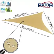 Petra's 20 Ft. x 20 Ft. x 20 Ft. Waterproof Triangle Sail Shade. (Sand)