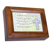 Baptismal Prayer for a Sweet Boy Wood Finish Jewelry Music Box - Plays Tune