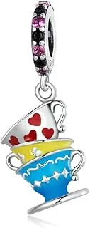 [LES FOLIES DI PAOLA GRIECO] Alice in Wonderland Queen of Hearts 925 Silver Charm - Les Folies Fits Pandora Sterling Silver Cubic Zirconia, Sterling Silver, Cubic Zirconia