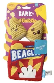 Bark Box Junk Food Beagles Plush Dog Toy Crinkle & Squeaks XS/SMALL