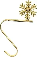 Garneck Christmas Stocking Hook Fireplace Hooks Hanging Stocking Holder Snowflake Hook Ornament Hangers Metal Stocking Hanger Holders Stocking Holder Rack Stocking Stands Golden Iron