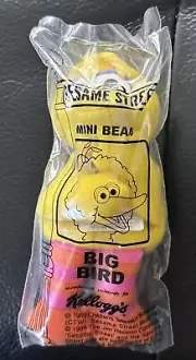 BRAND NEW Vintage 1999 Kelloggs Sesame Street Mini Beans Big Bird Plush Cereal