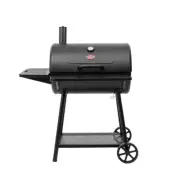 Black Blazer Charcoal Grill Backyard With Cast Iron Grates and Smokestack NEW