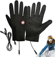 [Yhsioaklo] USB Heated Gloves for Women and Men | Full Fingers Winter Gloves Waterproof Mittens | Heated Mittens Warm Gloves, Touchscreen Portable Hand Warmer for Women and Men