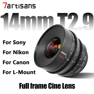 7artisans 14mm T2.9 MF Full Frame Cine Lens for Sony Nikon Canon L-Mount Cameras