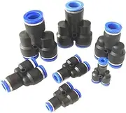 KLVN 5Pcs Pneumatic Y Union Connector Pneumatic Components Fittings Pneumatic 4~14mm Tube Push in Connector Y Union(14MM 3pcs)