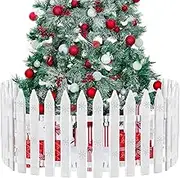 URATOT 20 Pieces Christmas Tree Thick White Plastic Picket Fence for Pets and Kids - Party, Garden, Home Decoration, 12 Inches