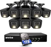 [ANNKE] CCTV Camera System Outdoor, Smart Human/Vehicle Detection, 8 x 1080P Security Bullet Cameras and 3K Lite 8CH Surveillance DVR with 1TB HDD,Dual-light with Color Night Vision,IP67 Weatherproof