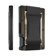 Nevenka Slim Wallet for Men Aluminum RFID Blocking Front Pocket with Money Belt-BlackCoffee