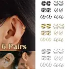 12PCS Elegant Alloy Ear Cuff Helix Cartilage Clip On Wrap Earrings Non-Piercing