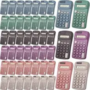 [Tellegloww] 48 Pcs Pocket Size Solar Calculators Bulk for Classroom Mini Basic Calculator Solar Battery Dual Power 8 Digit Display for Kids Student School Office Accounting Tool