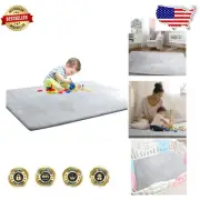Super Soft 71x59 Baby Play Mat - Thick Velvet Memory Foam with Non-Slip Base