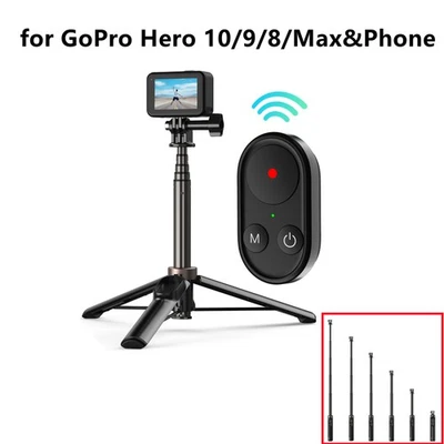 Wireless Bluetooth Remote Control Tripod Clip For Gopro Hero 10 9 8 MAX Camera g