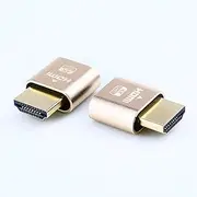 DTECH HDMI Dummy Plug 4K Display Emulator Compatible with Windows Mac OSX Linux for Computer Server Remote Access Mining (fit-Headless, 2 pack)