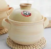 Banko Ware Japanese DONABE Earthen Rice Pot YAMABUKI Double Lid Pottery 1200ml