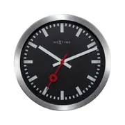 NeXtime 19cm Station Stripe Wall Clock Analogue Round Hanging Home Decor Black