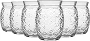 Bormioli Rocco 12 Piece Sour Pineapple Cocktail Glasses Set - Decorative Tropical Tiki Bar Drinking Tumblers - 455ml