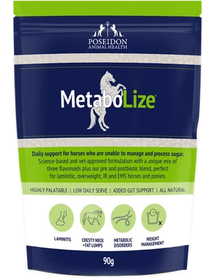 Poseidon Metabolize 90gm & 180gm Horse Supplement Equine Helps Process Sugar