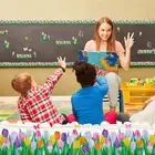 Peel Stick Bulletin Border Decor Tulip Flower Border for School Classroom