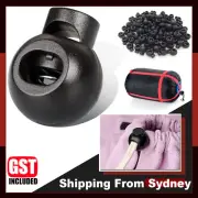 50 Pack Black Paracord Cord Lock Clamp Accessories 2 Hole Toggle Clip Stopper
