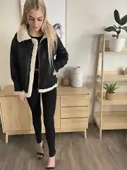 Bailey Sherpa Lined Leather Look Jacket
