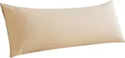 WhatsBedding Body Pillow Cover, Ultra Soft Microfiber Pillowcases, Breathable Long Pillow Case, Envelope Closure - Cream (21x54 inch)