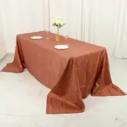 TERRACOTTA 90" x 132" Accordion Crinkle TAFFETA RECTANGLE TABLECLOTH Supplies