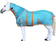 82" Horse Mesh Summer Sheet Spring FlySheet Airflow Neck Turquoise Orange 73151