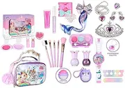 Kids Makeup Kit for Girl - Kids Washable Makeup Girls Toys with Unicorn Cosmetic Case, Real Girl Makeup Sets for Toddler Kid Children Christmas Birthday Gifts Toys for 3 4 5 6 7 8-12 Year Old Girls