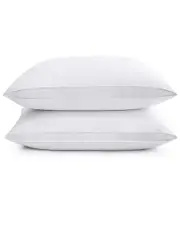 Unikome 2pk Goose Down And Feather Gusseted Bed Pillows